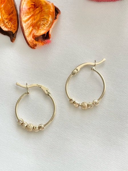 14 Kuyumculuk 1.5 Cm Yarı Dorikalı Halka Küpe