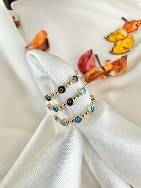 14 Kuyumculuk Turkuaz Nazarlıklı  Yüzük