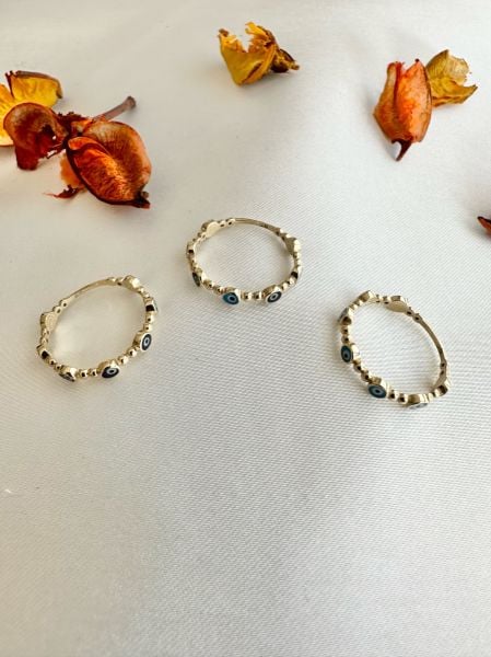 14 Kuyumculuk Turkuaz Nazarlıklı  Yüzük