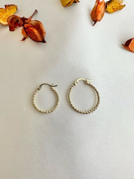 14 Kuyumculuk 2.5 Cm Çaplı Dorikalı Halka Küpe